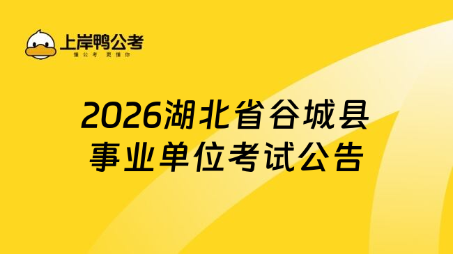 2026湖北省谷城县事业单位考试公告