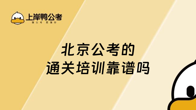 北京公考的通关培训靠谱吗