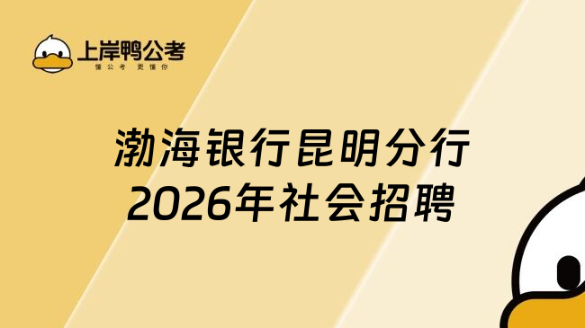 渤海银行昆明分行2026年社会招聘