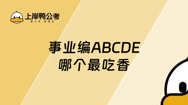 事业编ABCDE哪个最吃香