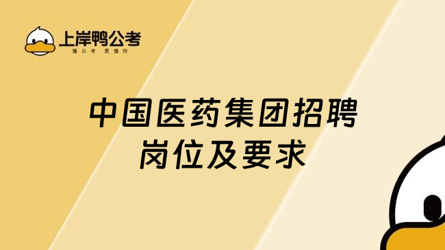 中国医药集团招聘岗位及要求