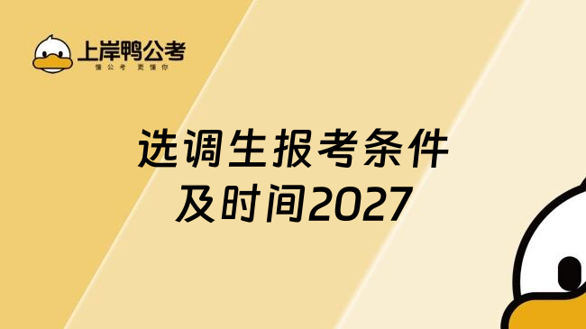 选调生报考条件及时间2027