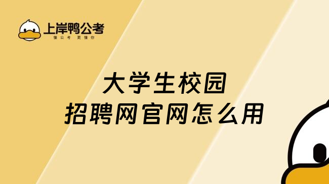 大学生校园招聘网官网怎么用
