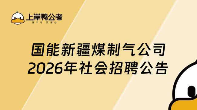 国能新疆煤制气公司2026年社会招聘公告