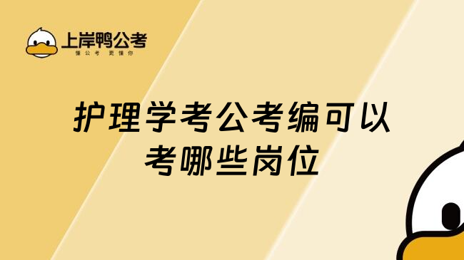 护理学考公考编可以考哪些岗位