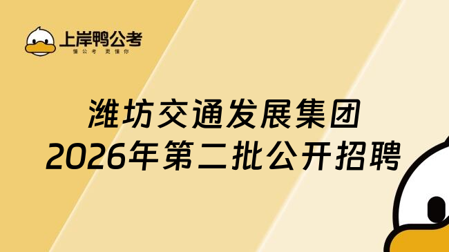 潍坊交通发展集团2026年第二批公开招聘