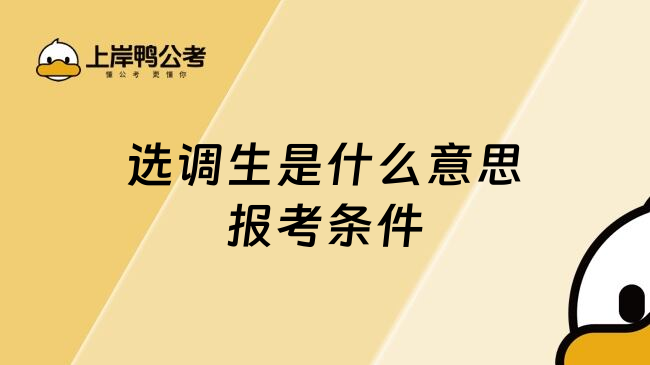 选调生是什么意思报考条件