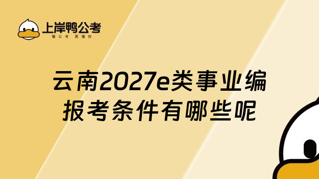 云南2027e类事业编报考条件有哪些呢