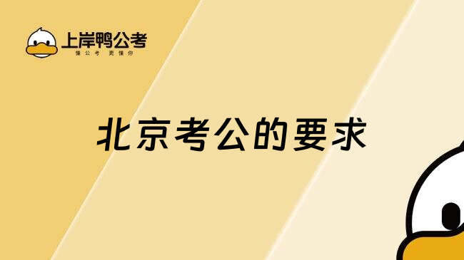 北京考公的要求