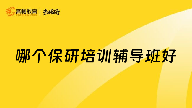 哪个保研培训辅导班好