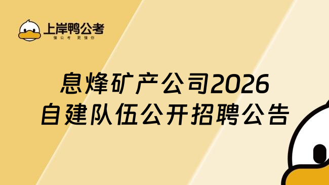息烽矿产公司2026自建队伍公开招聘公告