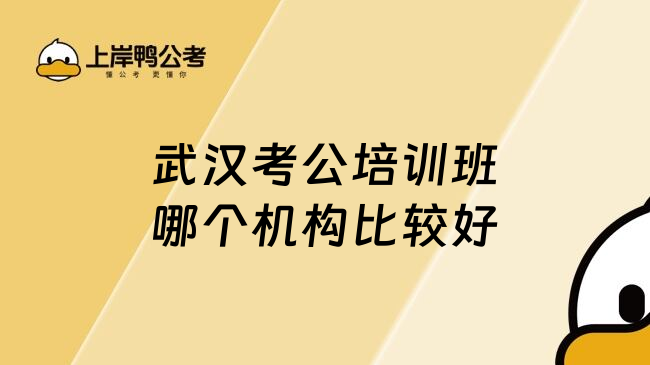 武汉考公培训班哪个机构比较好