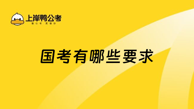 国考有哪些要求