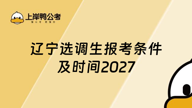 辽宁选调生报考条件及时间2027