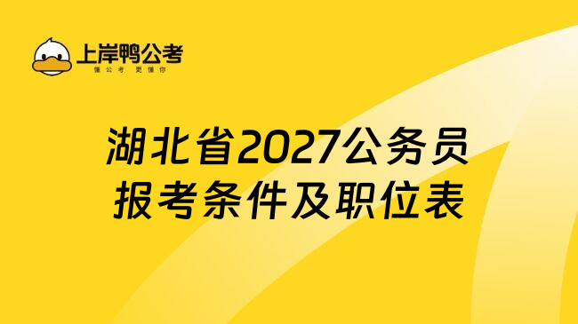 湖北省2027公务员报考条件及职位表