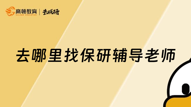 去哪里找保研辅导老师