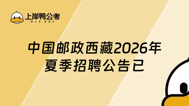 中国邮政西藏2026年夏季招聘公告已