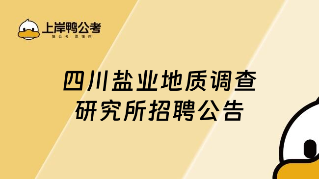 四川盐业地质调查研究所招聘公告