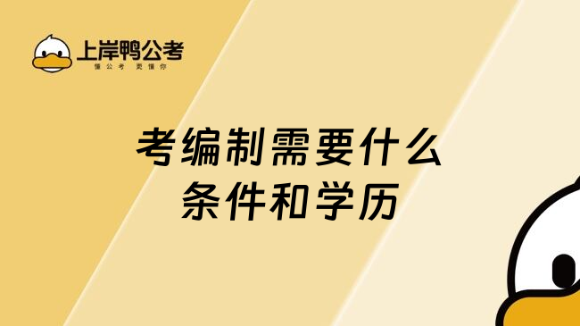 考编制需要什么条件和学历