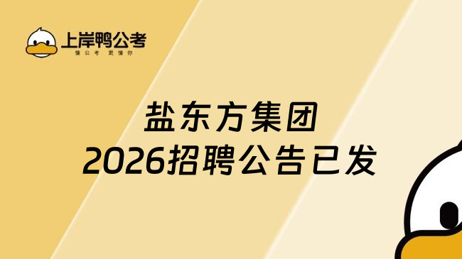 盐东方集团2026招聘公告已发