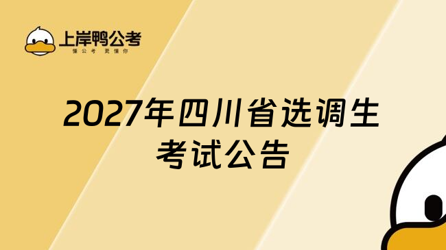 2027年四川省选调生考试公告