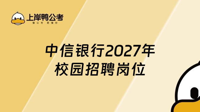中信银行2027年校园招聘岗位