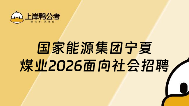 国家能源集团宁夏煤业2026面向社会招聘