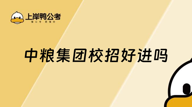 中粮集团校招好进吗