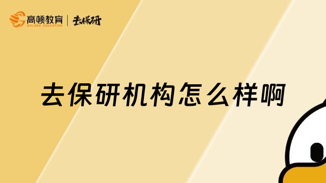 去保研机构怎么样啊