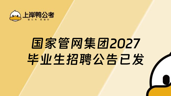 国家管网集团2027毕业生招聘公告已发