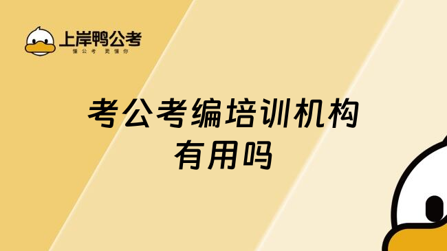 考公考编培训机构有用吗