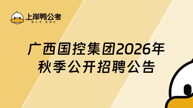 广西国控集团2026年秋季公开招聘公告