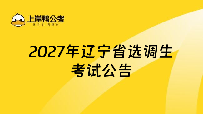 2027年辽宁省选调生考试公告