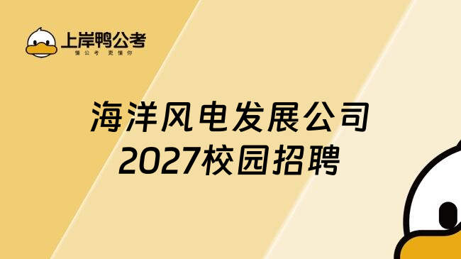 海洋风电发展公司2027校园招聘