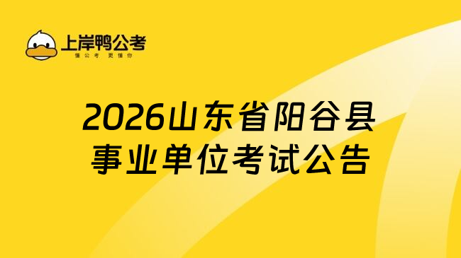 2026山东省阳谷县事业单位考试公告