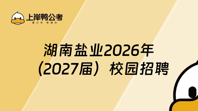 湖南盐业2026年（2027届）校园招聘