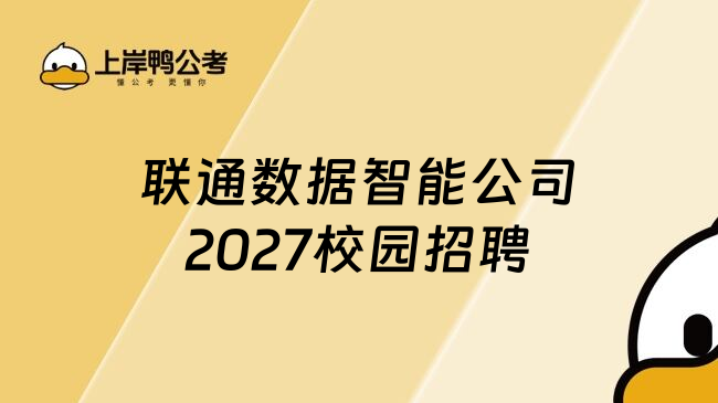 联通数据智能公司2027校园招聘