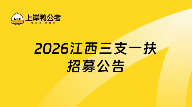 2026江西三支一扶招募公告